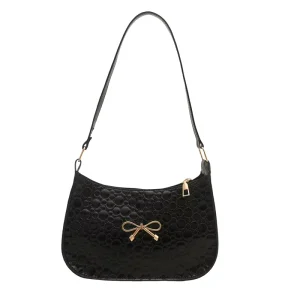 PU Zipper Single Strap Small Simple Fashion Casual Handbag Vintage Versatile Shoulder Bag Underarm Mori Girl Style