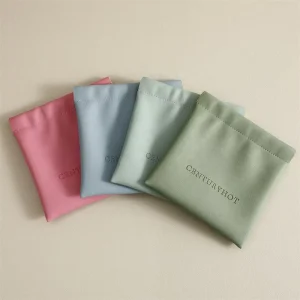 PUPPYSEW 12*12cm Automatic Close PU Leather Shrapnel Bag Cosmetic Lipstick Pouch Bag Makeup Packing Bag Jewelry Pouch WIth logo