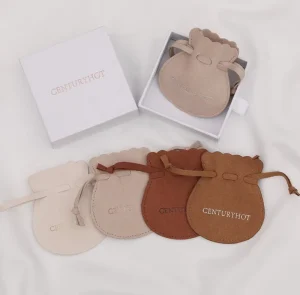 PUPPYSEW Microfiber Jewelry Pouch Bags Necklace Earrings Bracelet Packaging Pouch Jewelry Drawstring Bag with Logo