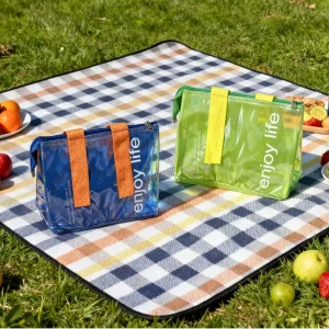 PVC Casing Lunch Cooler Bag Large Capacity Leak-Proof Ice Bag with Print on Demand Custom Service