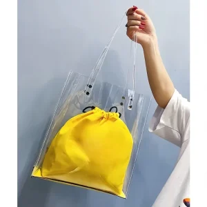 PVC Hand Bag TPU Beach Bag Fashion Clear Shoulder Shopping Bags Transparent Tote Plastic Handbag