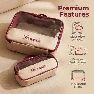 PVC Swimwear Beachwear Bag Set Waterproof Travel Beauty Organizer Cosmetic Bag for Women Large Capacity Makeup Bag