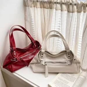 Patent Leather Spring Pu Leather Tote Crossbody Bag Handmade Shoulder Bag Luxury Style Designer Handbag