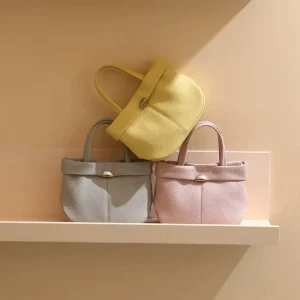 Pebbled Genuine Leather Top Handle Tote Women Shoulder Handbag Roomy Daily Shopping Travel Custom Factory Manufacturer