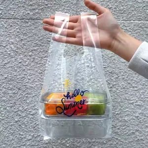 Plastic Drawstring Takeout Bags Custom Food Delivery Bans Eco Restaurant Supplier