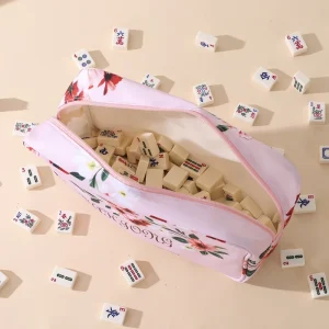 Polyester American Cosmetic Bag with Lettering Spacious Interior Stylish Unisex Travel Portability