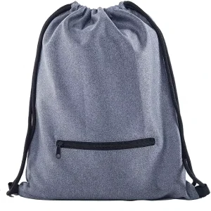 Polyester Drawstring Cosmetic Bags with Zipper Pocket