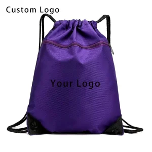 Polyester/Nylon Rope Drawstring Bag with Custom Logo for Company Promotion