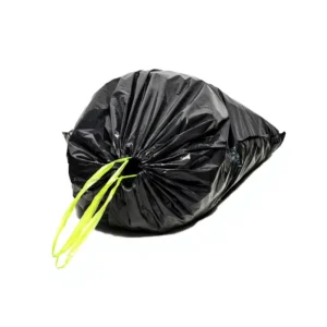 Polyethylene HDPE LDPE Black Draw string Heavy Duty Garbage Bag with Strong Bottom and Strong Handle in Factory Price