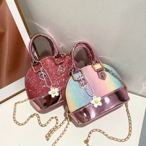 Popular Girls Purse Crossbody Bag Shoulder Bags Gradual Color Sequin Shell Bag Coin Purse Bag