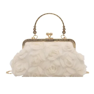 Popular clip chain bag women’s summer new texture portable casual bag simple shoulder messenger bag