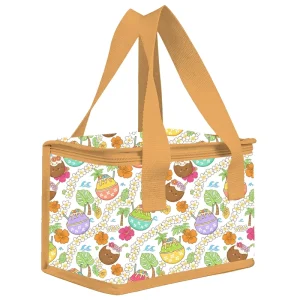 Portable 2 Persons Lunch Tote Bag Custom Design Logo Small Insulated Box Hawaiian Puakenikeni Musubi Pattern Food