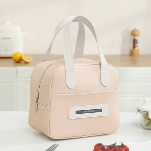 Portable Cute Large Capacity Lunch Bag Oxford Insulated Picnic Work Bag with Zipper Closure
