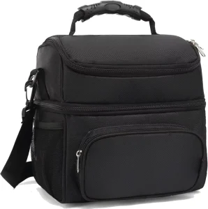 Portable Double Layer Large Picnic Bag Waterproof Outdoor Shoulder Lunch Bag with Heat Preservation Features