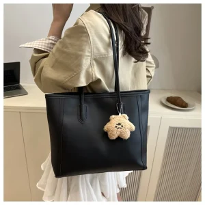 Portable Handbag Fashionable and Versatile Single shoulder Bag with Large Capacity Waterproof PU Cover Closure