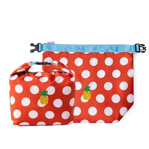 Portable Insulated Polyester Zipper Lunch Bags for Kids Foldable Bundle Opening Bento with Large Capacity for Students Lunch Bag