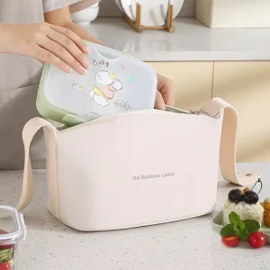 Portable Lunch Waterproof Bag PU Bento Bag with Food Insulation Customizable Colors and Sizes
