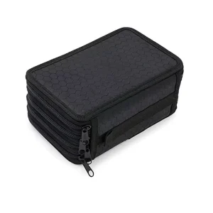 Portable Multi Layer Zipper Colored Pencil Case Canvas Art Marker Organizer Bag Heavy Duty Office Cosmetic Travel Pouch
