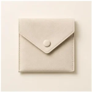 Portable PU Leather Jewelry Container Snap Button Custom Logo Jewellery Pouch for Earrings Ring for Storage Gifts Packaging