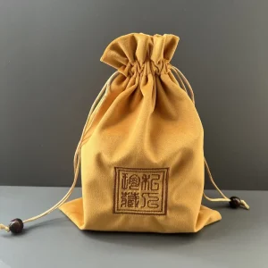 Premium Large Drawstring Velvet Bags with Custom Embroidered Logo Velvet Dust Bag Jewelry Velvet Pouch