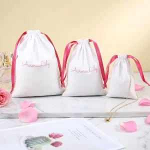 Premium Reusable Cotton Drawstring Bag Muslin Calico Eco Friendly Bulk Packaging with Custom Printed Logo