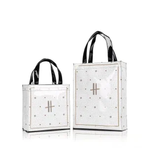 Printing Your LOGO Handbag Mummy Bag Transparent Waterproof Women Cosmetic PVC Tote Bag