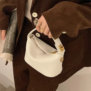 Private Label Niche Design High End Women’s Crossbody Handbag Winter Small Square New Urban Simple Soft PU Black Zipper