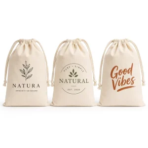 Pure Cotton Drawstring Pouch Skin Friendly Washable Reusable Ecofriendly Gift Packaging Storage Bag Multipurpose
