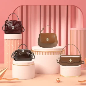 Quality Elegant Handbags for Women Red Color Crossbody Messenger Bags Custom Leather Luxury Handbag