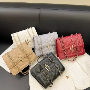 Quilted Embroidered Crossbody Handbag For Women Versatile Small Bag Flap