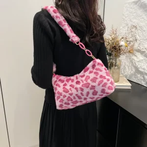 RTS Designer Style Winter Fluffy Fashion Single Strap Underarm Hobo Bag Ladies Daily Travel Zipper Crossbody Handbag