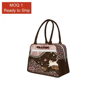 RTS Student Thermal Lunch Bag Eco Friendly Reusable Polyester Cooler Tote with Aluminum Foil Lining Small MOQ Custom Logo