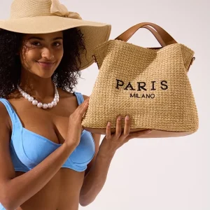 RTS Women’s Summer Beach Bags Straw Saddle Bags with Removable Strap Ladies Holiday Handbag Shopping Beach Bag