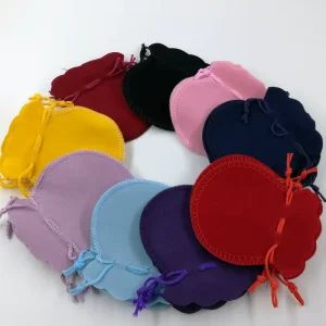 Recyclable 7*8CM Velvet Jewelry Bag Pouch Drawstring Packaging Bag for Jewellery