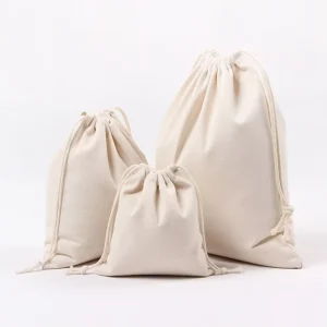 Recycled Cotton Canvas Fabric Bag Promotional Drawstring Bag Dustproof Storage Ecofriendly Packaging Cloth Canvas Drawstring Bag