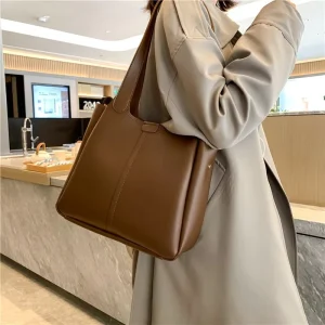 Retro Simple Autumn Winter Women’s Bag Crossbody All-in-one Large-capacity Bucket Tote