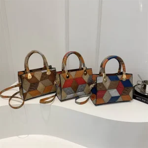 Retro Style PU Leather Woman Handbags Versatile Single Shoulder Crossbody Small Square Bag