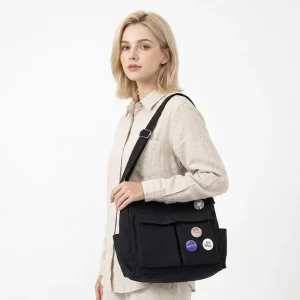Retro Workwear style Fashion Women’s Crossbody Bag Ins Canvas Large Capacity Bohemian Casual Portable Single Strap for Daily Use