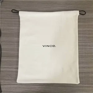 Reusable Custom Logo Portable Printed Gift Canvas Cotton Rope Double String Dust Drawstring Bag