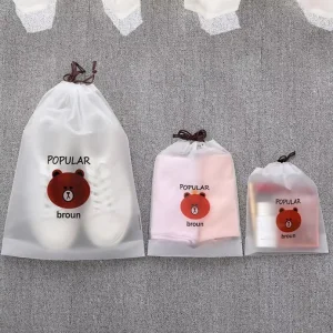 Reusable Custom Plastic String Clear Drawstring Bags Transparent Jewelry Bags Sheer Bags Drawstring for Shoes