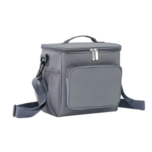 Reusable Oxford Insulated Lunch Bag Large Lunch Box with Adjustable Shoulder Strap and Front Zipper Pocket All Seasons