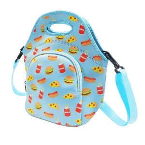 Reusable Waterproof Insulated Lunch Organizer Bag Sublimation Neoprene Food Lunch Tote Bag with Shoulder Strap