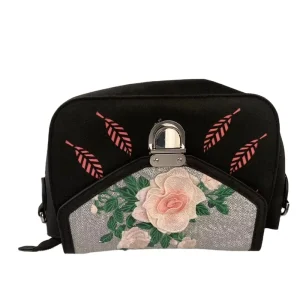 Romantic Garden Style Women’s Elegant Floral Print Evening Clutch Customized Leather Shoulder Bag Zipper Closure Canvas PU