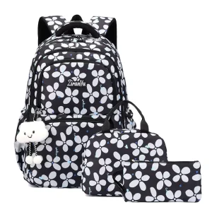 School Backpack for Girls Set 3 Pcs Lunch Bag Primary Student Cute Printing School Bags Mochilas Escolares 3in1 Bookbag