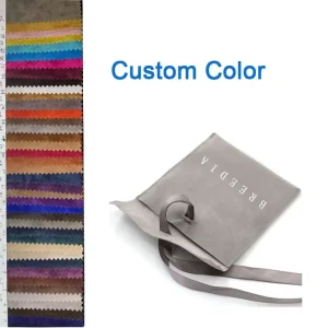 Screen Printing Surface Drawstring Sealing & Handle Jewelry Suede Bag