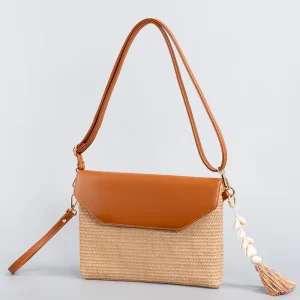Seashell Tassel Woven Bag Beach and Sand Bag Vacation Style Crossbody Single shoulder Bag Travel Handbag Women’s Bag
