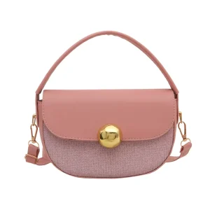 Sequin PU Fashion Korean Candy Style Women’s Patchwork Trendy Large Single Saddle Shoulder Handbag Cross Body Bag for Girls