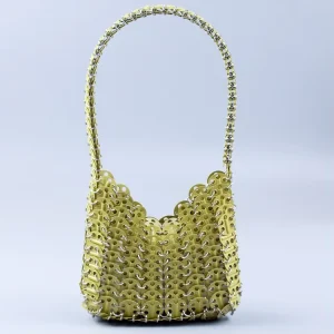 Sequins Glitter Handbags Silver Metal Crossbody Bag Luxury Designer Evening Underarm Shoulder Bag