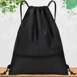 Shopping Drawstring Bag Nylon Carry Draw String Gift Gym Bag Sport Backpack Bag Custom Logo Promotional Plain