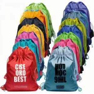 Shopping Sack Bag Customized Promotional 210 D Polyester Nylon Drawstring Bag Beach Sport Gym DrawString Backpack